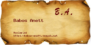 Babos Anett névjegykártya