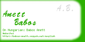 anett babos business card